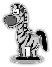 Zebra Cartoon Animal Car Bumper Sticker Decal