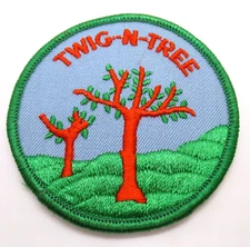 Girl Scout Patch Twig-N-Tree Family Program Embroidered Vintage Badge