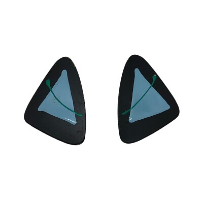 Memphis Design Style Metal Earrings Geometric Pierced Statement Art to Wear