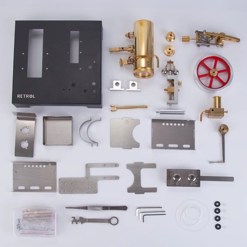 Full Metal DIY Steam Engine Model Horizontal Boiler Centrifugal Flyball Governor - Photo 13 sur 13