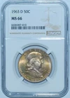 1963 D NGC MS66 Franklin Half Dollar