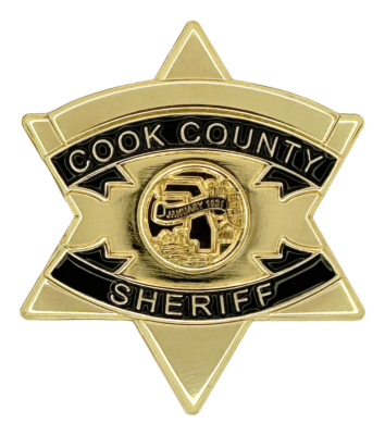 CHILDREN'S COOK COUNTY SHERIFF STAR BADGE BROOCH: Supervisor, Gold