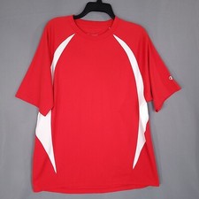 Champion Double Dry Men's Pullover T-Shirt Short Sleeve Red Size L