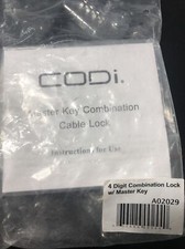4-digit Combination Cable Lock Kits w/ Master Key, Lot of 2, Codi p/n A02029