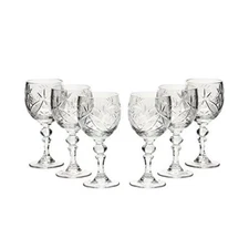 WG6701-150, Set of 6 Neman Glassworks, 5-Oz Hand Made Russian Crystal Glasses