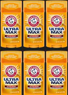 6 Packs , Arm & Hammer Ultramax Active Sport Deodorant 2.6 oz