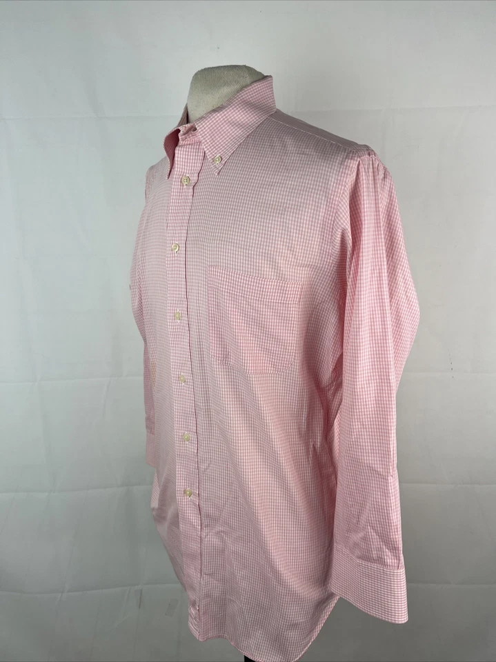 Camisa de vestir a cuadros rosa Tom James para hombre 16 - 16,5 30/31 $125 Foto 3 de 4