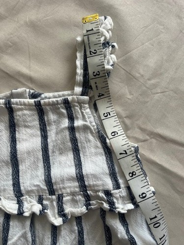 Primark Girls Size 7/8 Flower and Stripe Outfit Shorts And Tank Set White/Black - Picture 12 of 22