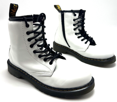 Dr. Martens 1460 White Smooth Leather Lace Up Zip Ankle  display picture 1