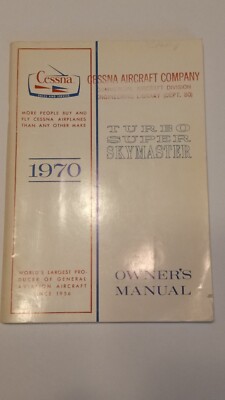 Excellent Cessna Library Copy T337 Turbo Super Skymaster 1970 Owners Manual