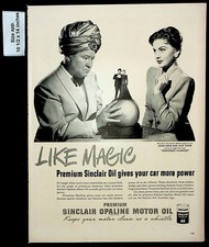 1947 Sinclair Opaline Motor Oil Premium Genie Magic Ball Vintage Print Ad 29998