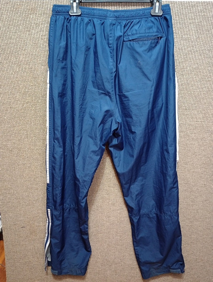 Vintage Adidas Track Pants Size Large Navy Blue Zip Set Ankle 06