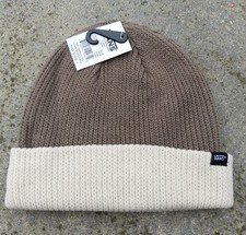 Image of VANS ORIGINAL BROWN BEIGE BEANIE HAT UNISEX Original Tags Skateboarding V4
