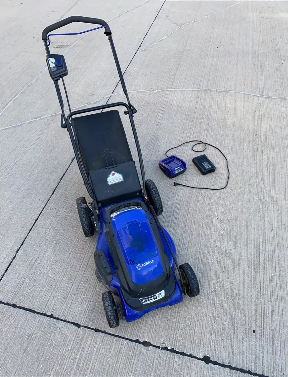 kobalt 40v 19 inch electric lawn mower cordless (battery Only Charges Till  75%)