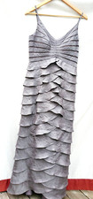 Adrianna Papell Gray Sleeveless Tiered Maxi Dress Gown Size 8 Mother of Bride
