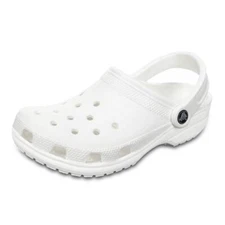 Crocs White Unisex Adult Classic Slip On Sandals Ultra Light Water-Friendly