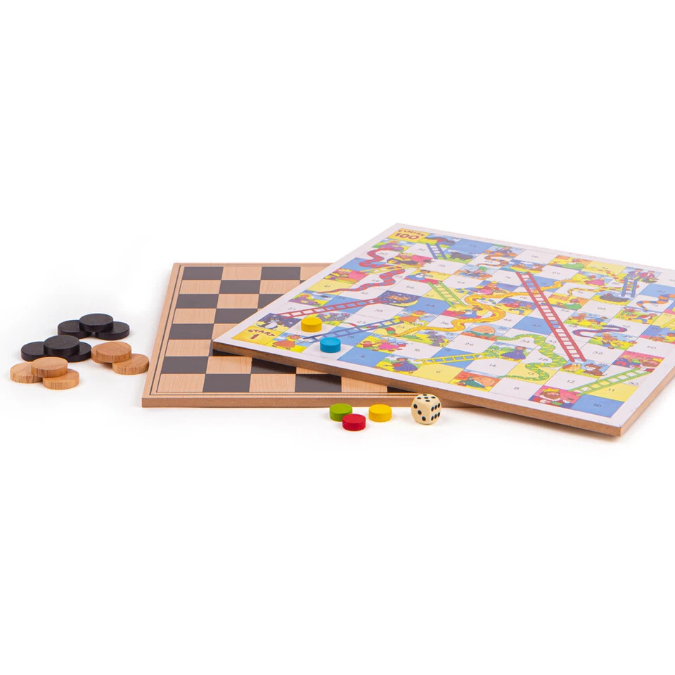 Bigjigs Toys Wooden Games Compendium, 4 Classic Games in 1 Set, Board Games - Image 3 of 4