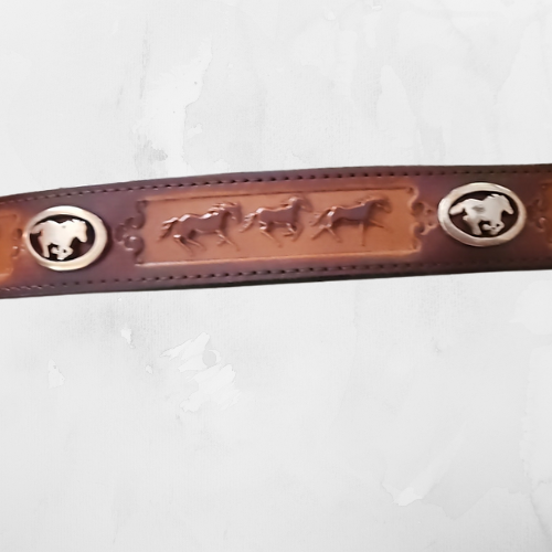 Appaloosa Trading Company Genuine Leather Belt Horses 