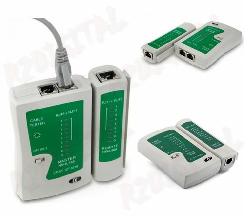 TESTER DI RETE LAN RJ45 RJ11 LED DI PROVA NETWORK ETHERNET CAVO