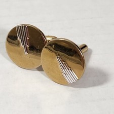 swank artdeco goldtone cuff links silver lines