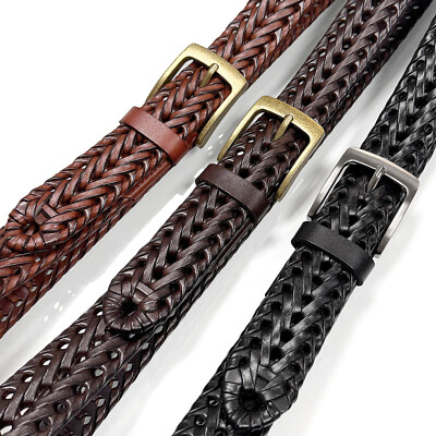 braided leather dress belt Casual Brown (S 30