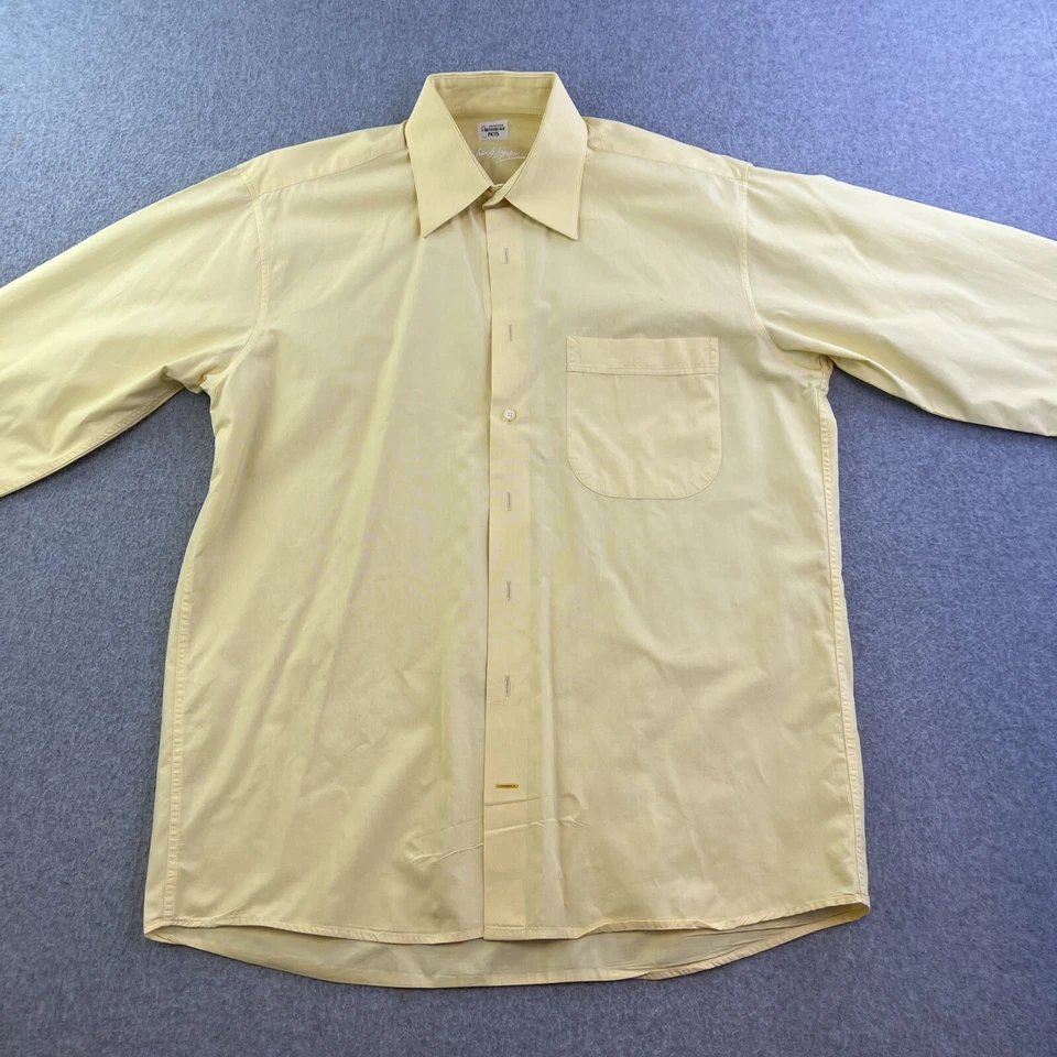 Camisa social masculina Jack Lipson 15,5 amarela manga longa colarinho botão para cima adulto - Imagem 4 de 4