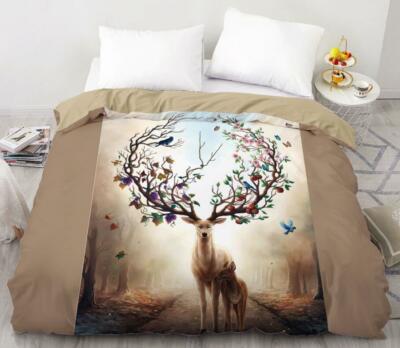 3D Forest Fawn ZHUA352 Bed Pillowcases Quilt Duvet Cover Set Queen King Zoe