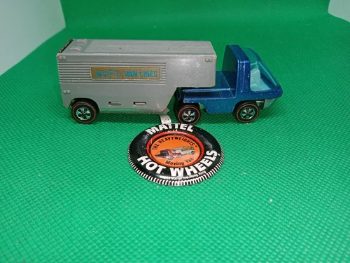 🚛Vintage Hot Wheels Redline The Heavyweights Moving Van Lines "Blue" Hong Kong