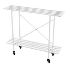 Rolling Plant Stand Metal Plant Shelf with Wheels Indoor Outdoor Flower Shop