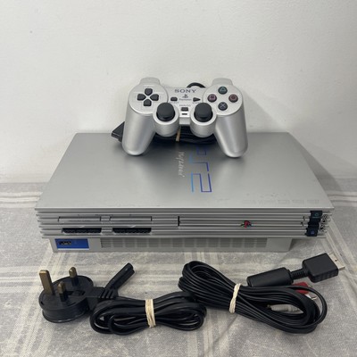 Sony PlayStation 2 PS2 Silber Konsole komplett mit 1 Controller