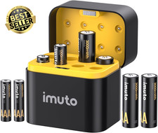 8 Pack AA AAA Rechargeable Lithium Batteries 1.5V w/ Charger & Storage Case