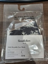 Goodfellow Co 2 Pack Adult Reusable Fabric Face Mask L/XL BROWN and Black