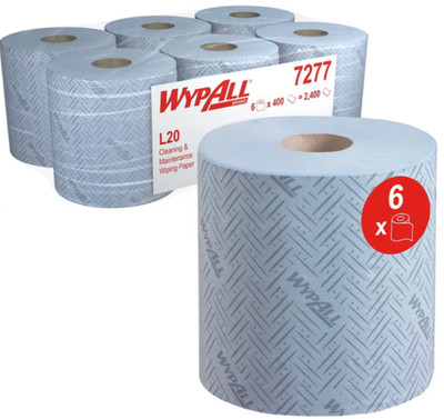 WypAll L20 Wischtuchrolle 7277 2-lagig 400 Blatt 6er-Set (05027375049408)