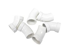 Charlotte Pipe PVC DWV 2 In 22.5  Elbow Fittings Lot Of 6 White Made USA
