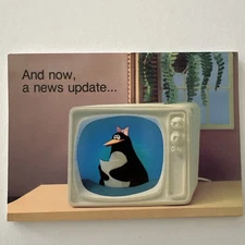 Vintage American Greetings 12 Postcards PENGUIN AND NOW A NEWS UPDATE...