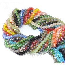 8mm Faceted Crystal Glass Rondelle Beads 1020pcs Multicolor Jewelry Making
