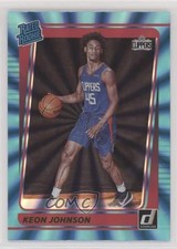 2021-22 Panini Donruss Rated Rookie Holo Teal Laser Keon Johnson #242 ni4