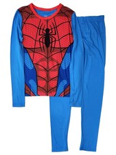 Cuddl Duds Boys Blue  Red Spiderman Thermal Underwear Long Johns Large 10-12