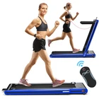 Costway 2-in-1 Folding Treadmill 2.25HP Jogging Machine w/ Dual LED Display