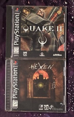 HEXEN & QUAKE 2 Sony PlayStation PS1 not complete Tested & Works