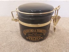 Vintage Tuxford & Tebbutt English Blue Stilton Cheese Jar Crock -Rubber Seal Lid