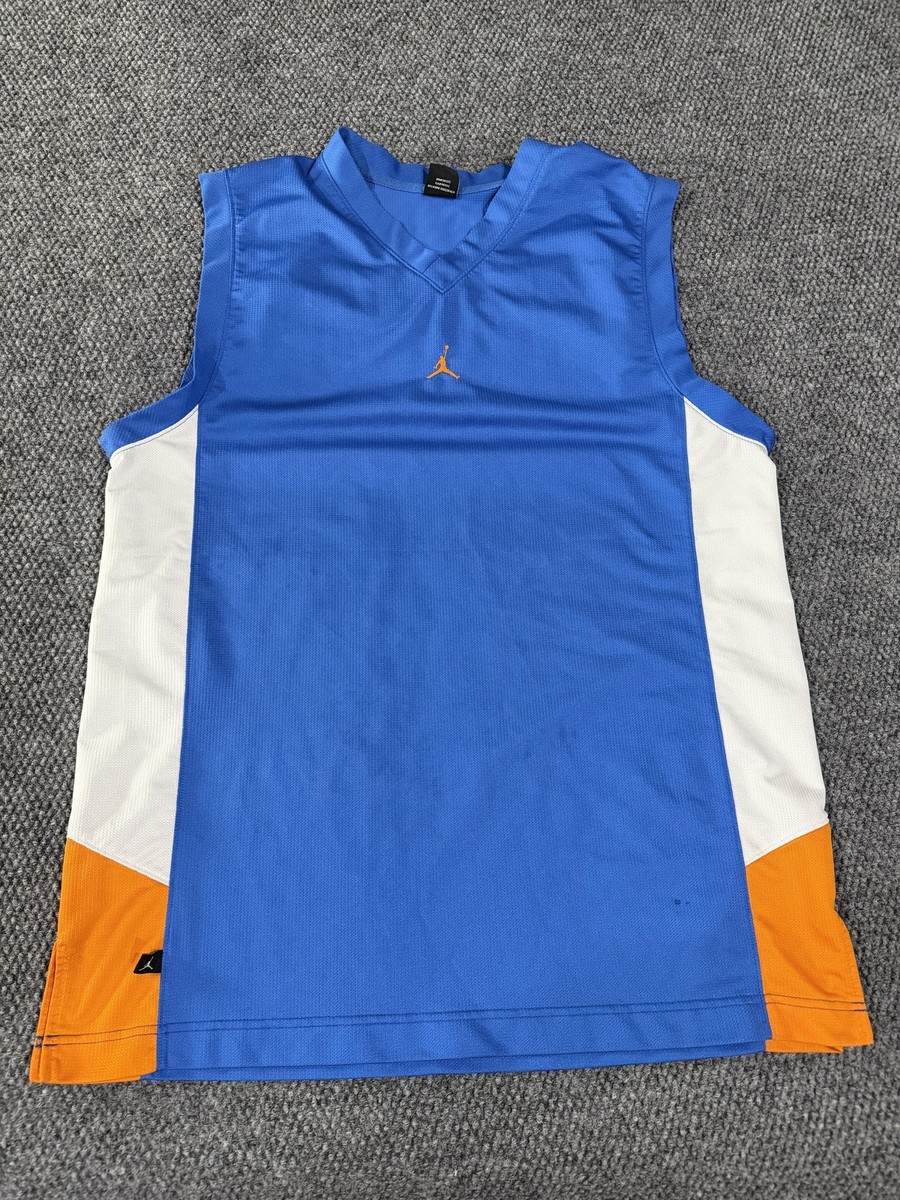 Jordan Tank Jersey Mens XL Blue White Orange Mesh Jumpman