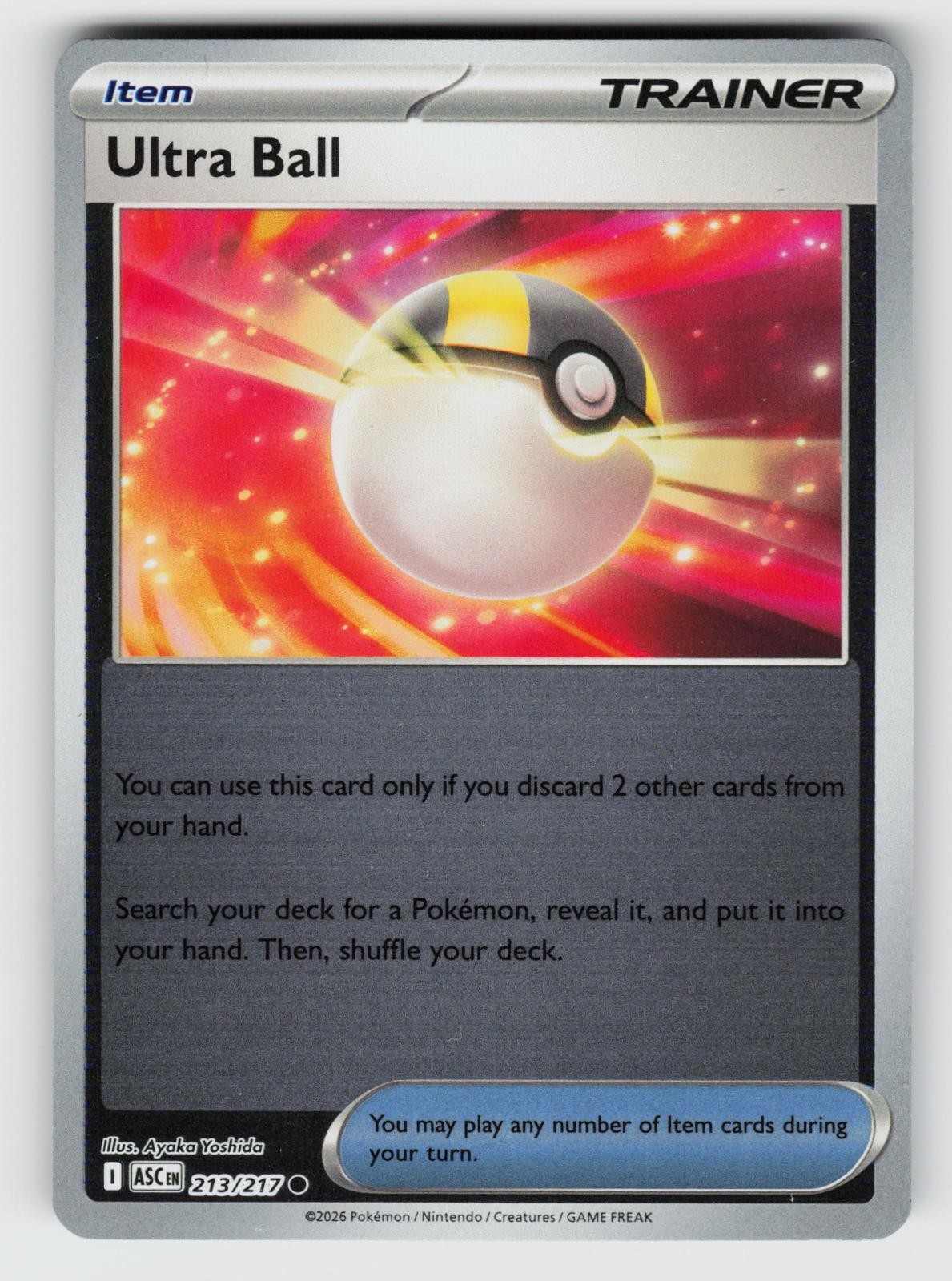 Ultra Ball 213/217 Ascended Heroes C Reverse Holo NM/M Pokemon