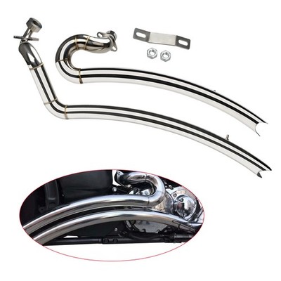 Exhaust Pipe Systems Chrome Fit For Yamaha V star 1100 XVS1100 Drag Star 1100