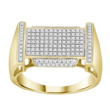 Men's 0.50ct Round Natural Diamond Ring in 10k Yellow Gold