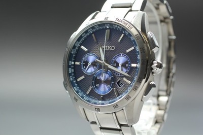 Solar/Radio【N Neuwertig】SEIKO Brightz 8B92-0AB0 Blaues Zifferblatt Qz...