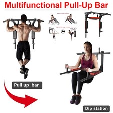 Pull Up Bar Wall Mounted Chin Up Bar Dip Station Home Gym Workout Fitness
