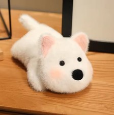 White Dog Plush Toy 6" Stuffed Animal Toddler Doll Gift for Kids