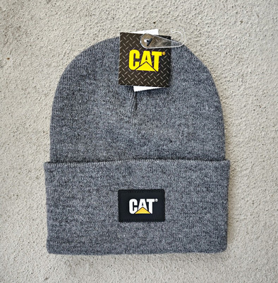 CAT Gray Solid Beanie Hat One Size Stretch Unisex Adults Fall Winter (NEW)