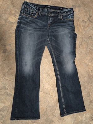 Silver Suki Mid Boot Fluid Denim Stretch Women's Jeans Sz18/L33 (Actual 38 X 33)
